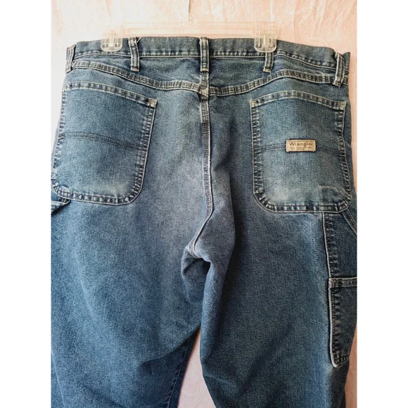 Wrangler Blue Carpenter 38X30 bootcut cowboy construction worker jeans - Picture 3 of 4